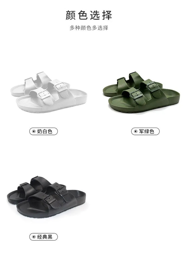 Double Buckle Slides | Thick Sole Anti-Skid Sandals