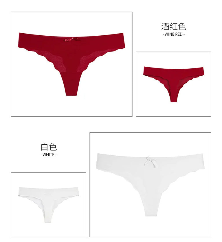 Seamless Low-Waist G-String Set | Leopard Pattern Cotton-Lined Thongs