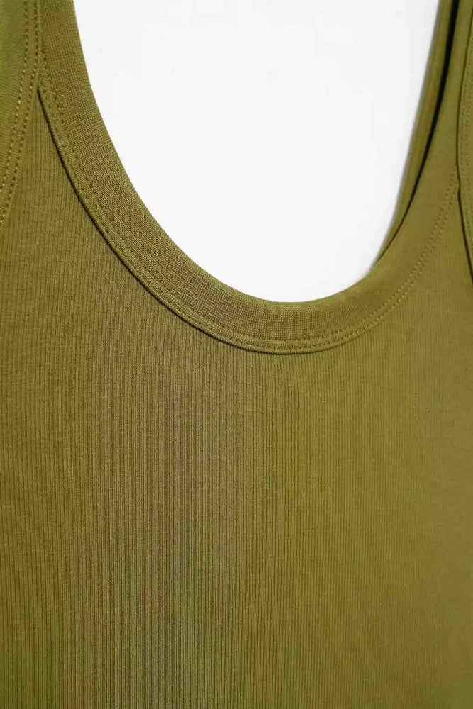 Ribbed Backless Bodysuit | Sexy O-Neck Snap Playsuit