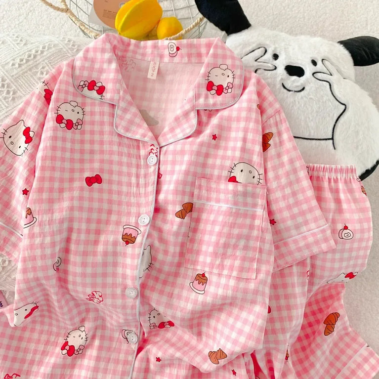 Hello Kitty Anime Pajamas | Cute Short-Sleeve & Shorts Set
