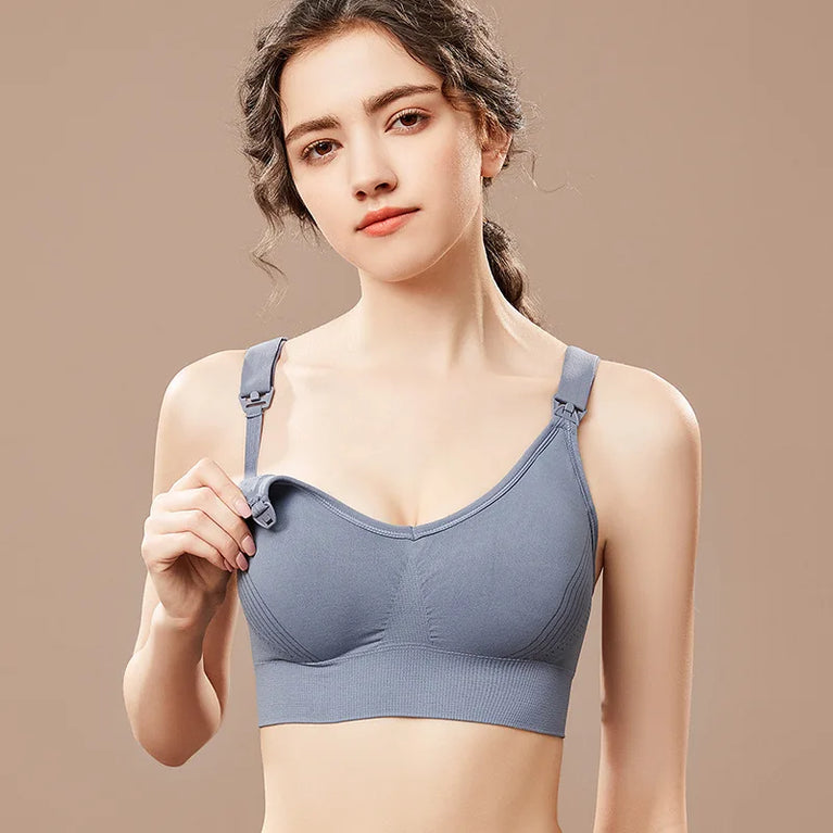 Seamless Maternity Nursing Bra – Wireless Push-Up Comfort