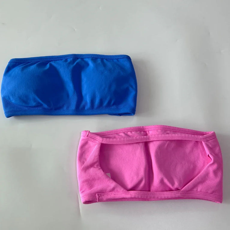 Strappy Backless Bandeau | Seamless Yoga Sports Bra