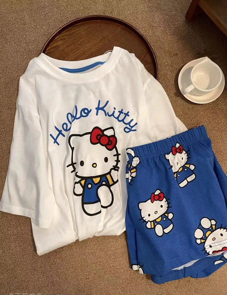 Hello Kitty Summer Pajama Set | Cute Cartoon Short-Sleeve Specifications