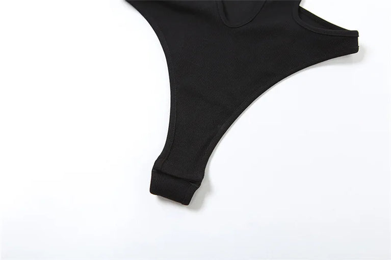 Hollow-Out Gothic Bodysuit | Sexy Woven Spring Top