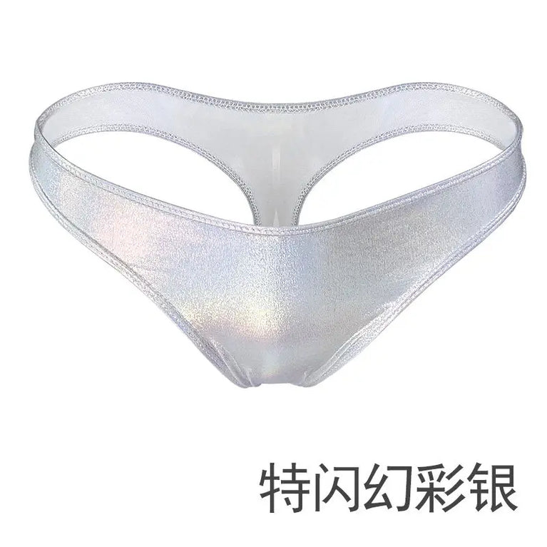 Glossy Gradient Bikini Thongs – Low-Rise Vibrant Swim & Beach G-Strings