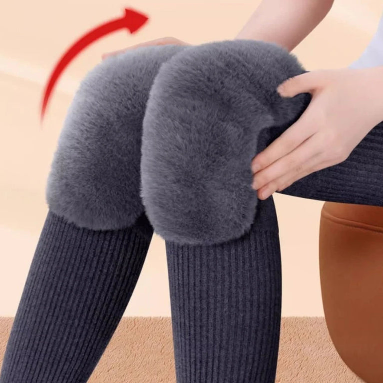 Thickened Cashmere Knee Pads with Fleece Warm Winter Support