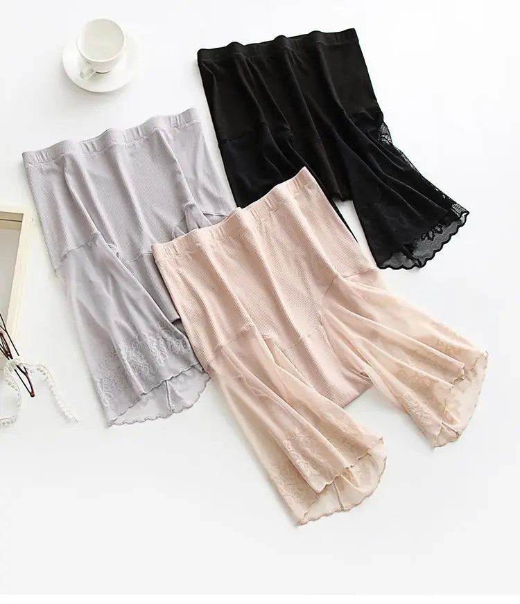 Plus Size Lace Safety Shorts | Anti-Chafing Under-Skirt Pants