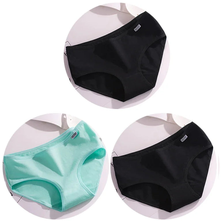 3pc Mid-Rise Cotton Briefs | Breathable Plus Size Comfort Set