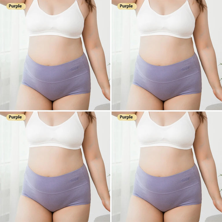 4pc Cotton High-Waist Briefs | Slimming Body Shaper Set