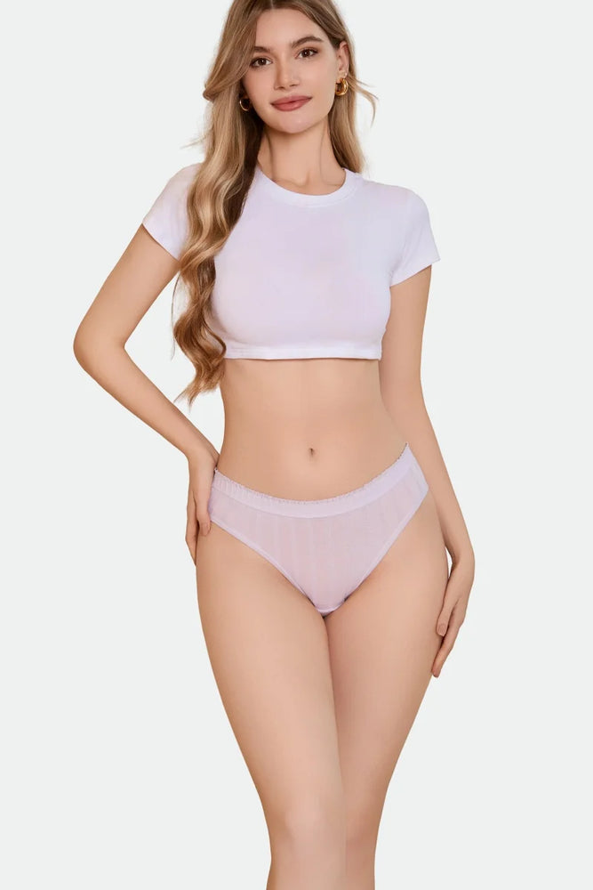 7pc Cotton Briefs | Seamless Mid-Rise Stripe Set
