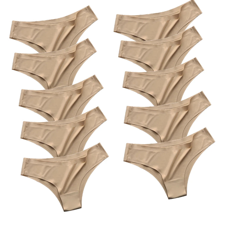 Seamless Ice Silk Briefs (10-Pack) – Low-Rise Ultra-Thin Performance Panties