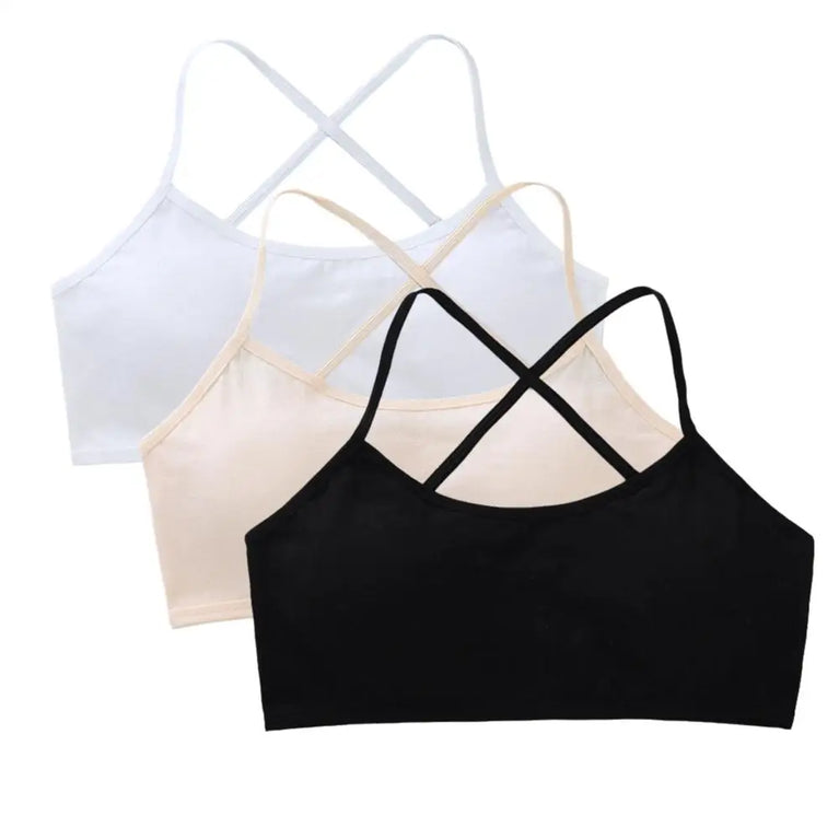 3-Pack Cotton Training Bras | Soft Teen First Camisole