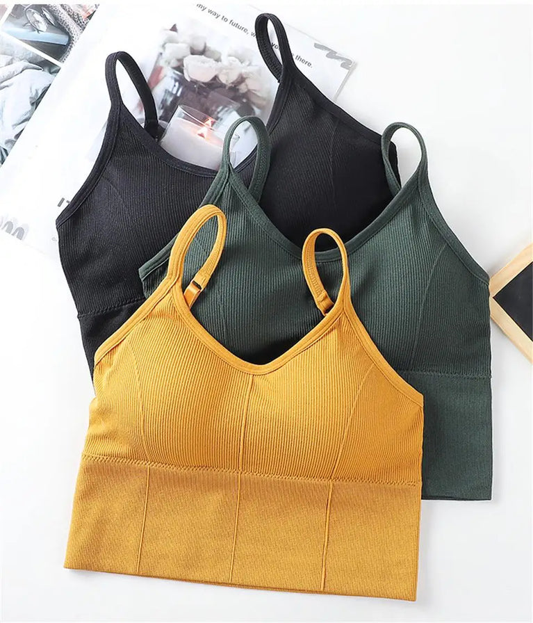 Seamless U-Back Cotton Bralette | Push-Up Yoga Sports Bra