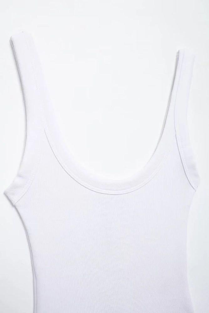 Ribbed Backless Bodysuit | Sexy O-Neck Snap Playsuit