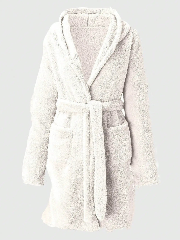 Women’s Thick Hooded Fleece Robe | Cozy Winter Bathrobe