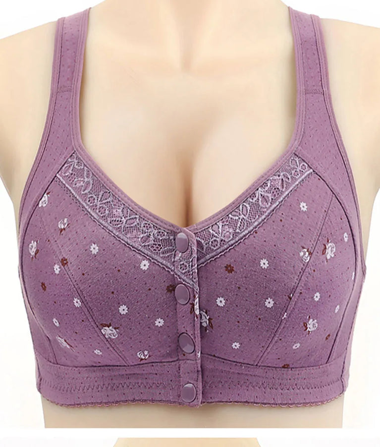 Front-Closure Seamless Bra Set – Wireless Sexy Lace Support