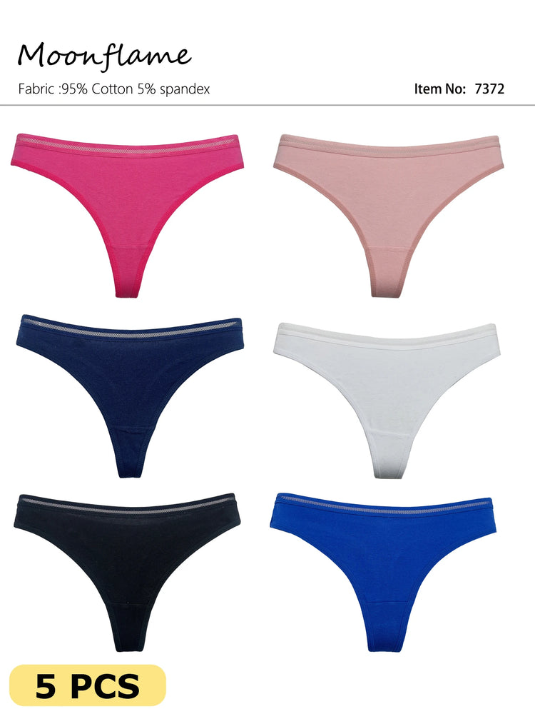 Comfort Cotton G-Strings (5-Pack) – Low-Rise Breathable G-Strings