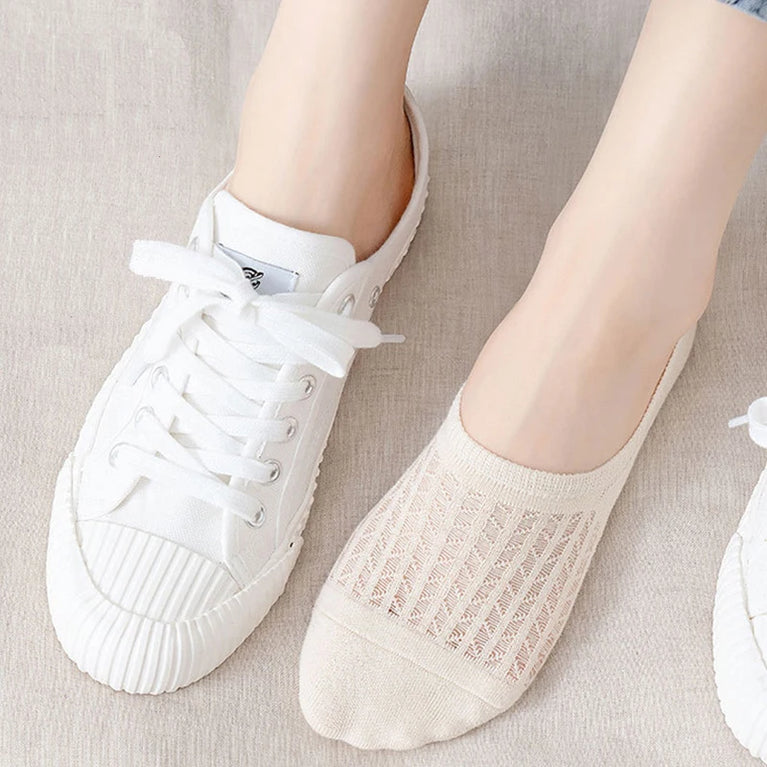 Invisible Lace Boat Socks | Non-Slip Silicone Summer Liner