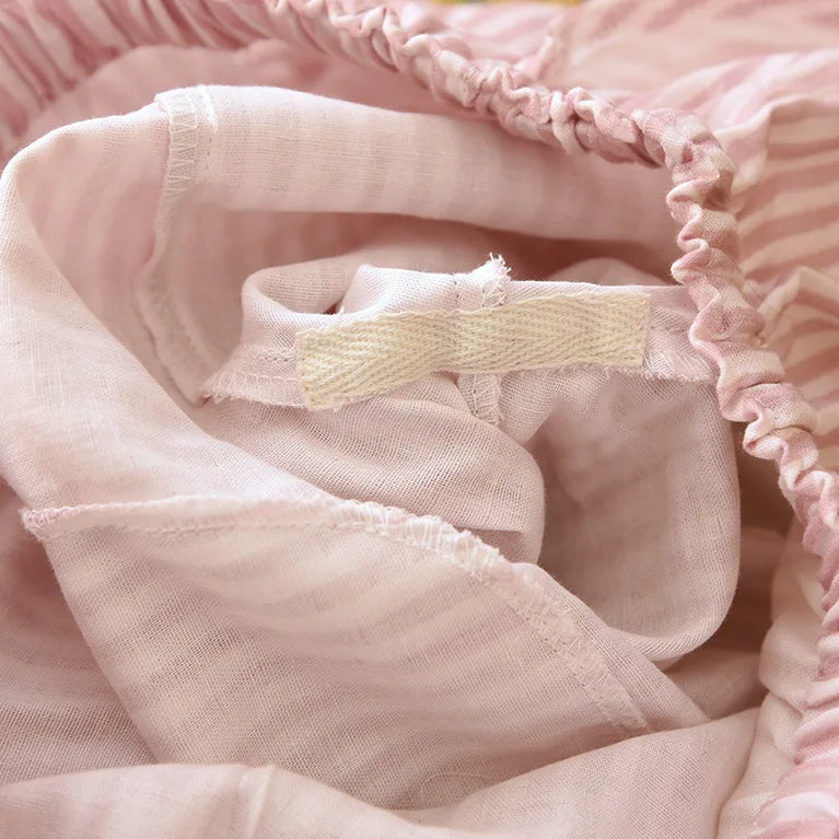 Cotton Gauze Pants | Striped Home Trousers