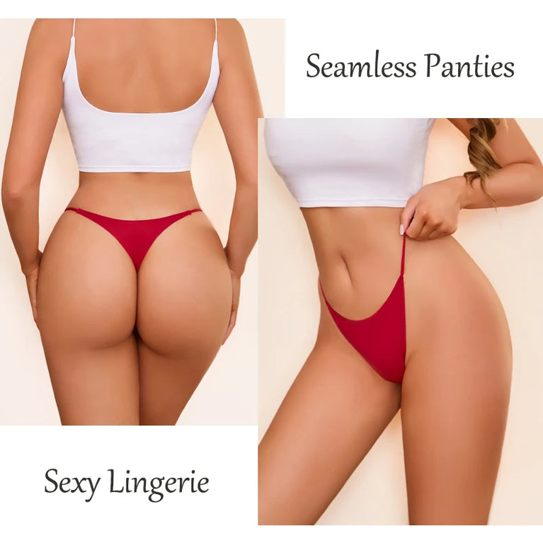 7-Pcs Traceless Ice Silk Thongs – Ultra-Thin Breathable Low-Rise G-String Set for Women