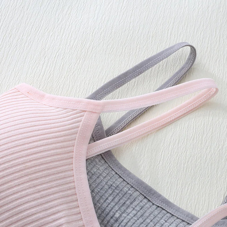 Ribbed Cotton Training Bra | Soft Girls' Sports Vest