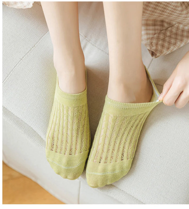 Invisible Lace Boat Socks | Non-Slip Silicone Summer Liner