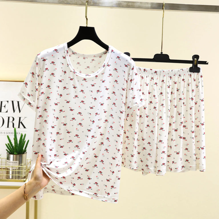 Women’s Modal Floral Pajama Set | Short Sleeve & Shorts