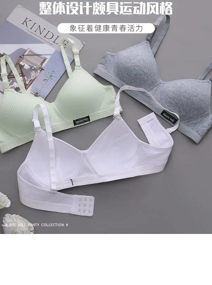 3-Piece Thin Teens Sport Seamless Training Bra Set – Soft & Skin-Friendly