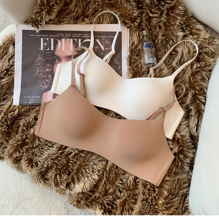 Seamless Half-Cup Bra – Wireless Lift & Convertible Support