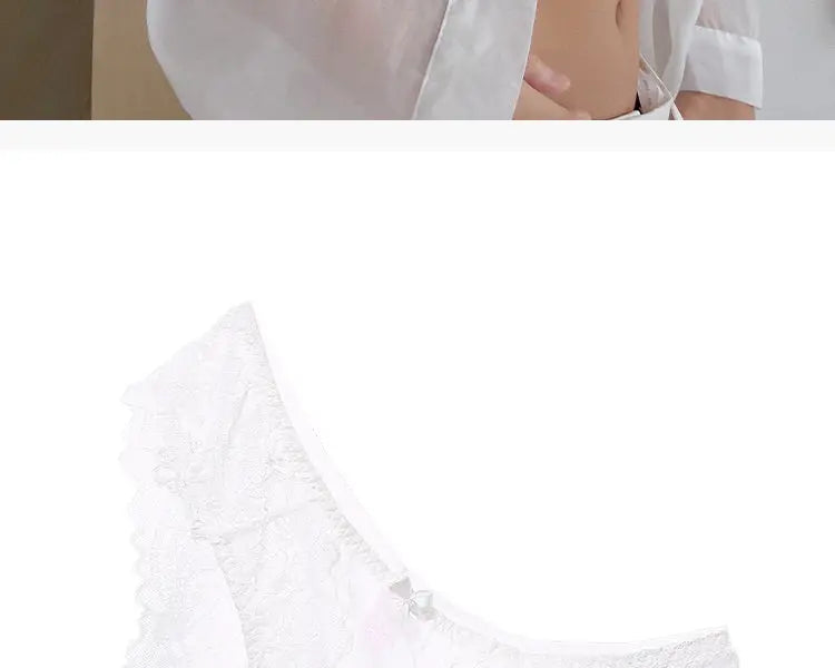 French Gathering Lace Bra Set | Seamless Purple & White Duo