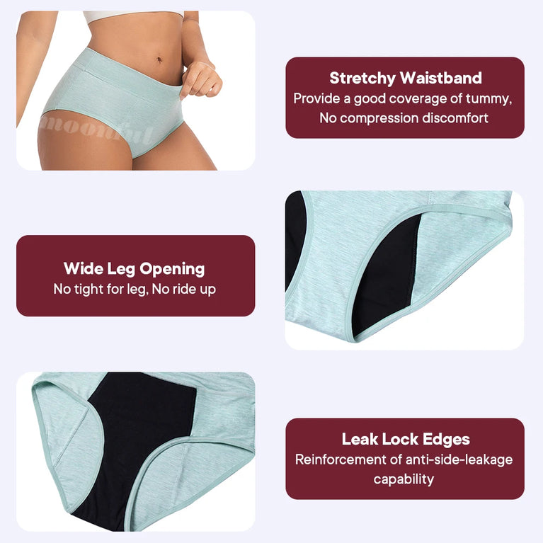 High-Waist Super Absorbent Period Underwear – Heavy-Overnight Protection