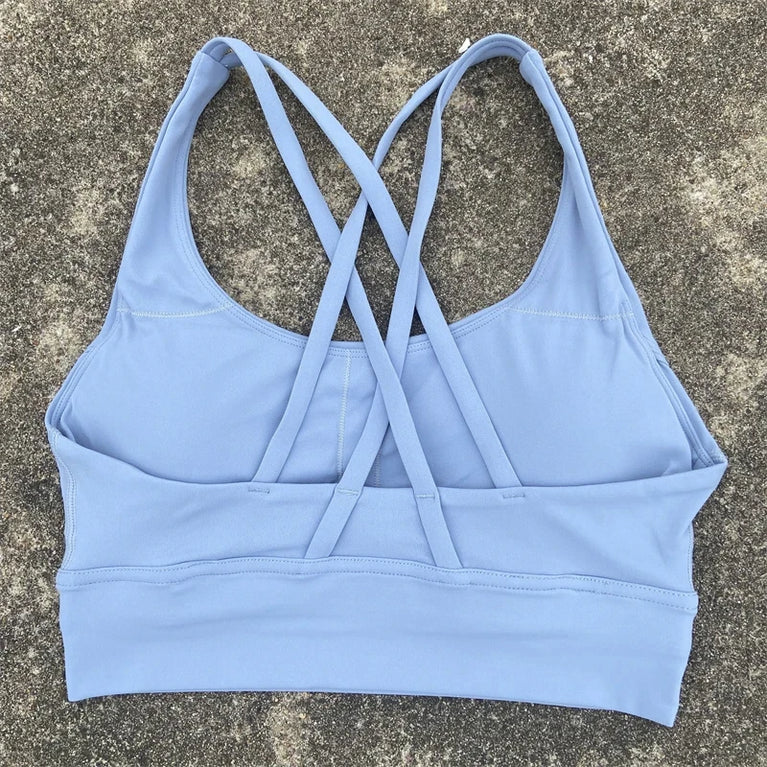 High-Support Cross-Strap Sports Bra | Professional Yoga Vest