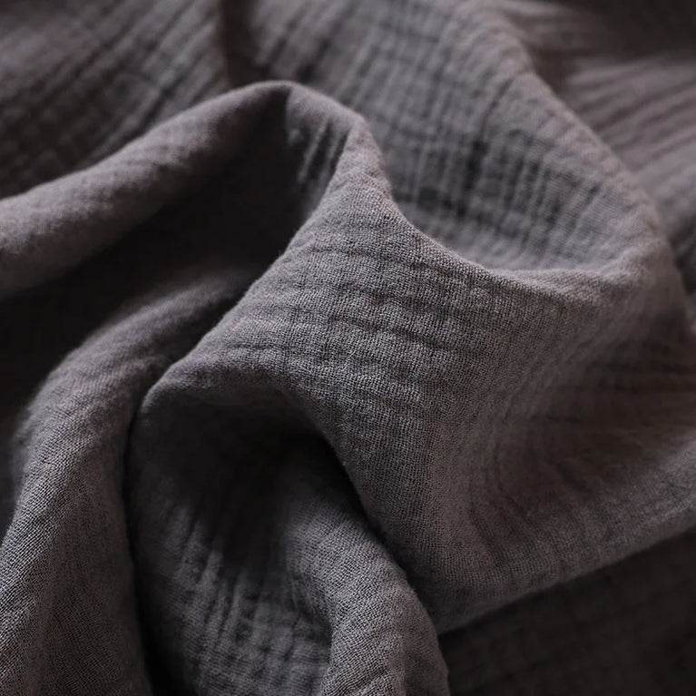 2026 Japanese Style 100% Cotton Crepe Robe – Breathable Summer Couple’s Kimono Bathrobe & Thin Sleeping Gown