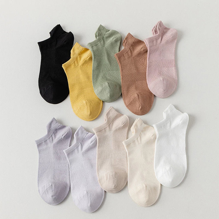 Bamboo Fiber Socks | 5-Pack Invisible Summer Liner