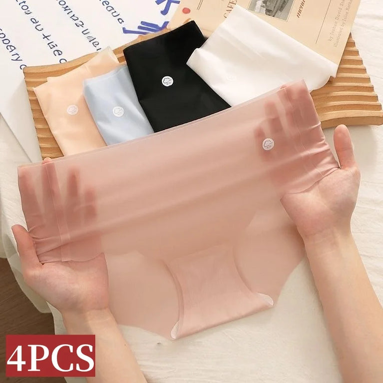 4Pcs/Set Women Panties Seamless Quick-Dry Briefs – Low-Rise Invisible Support