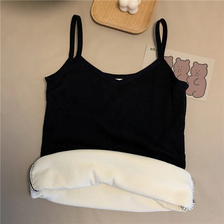 Winter Velvet Thickened Undershirt Women Cozy Warm Vest Top