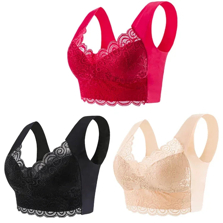 Ice Silk Seamless Lace Bralette | Wire-Free Vest Support