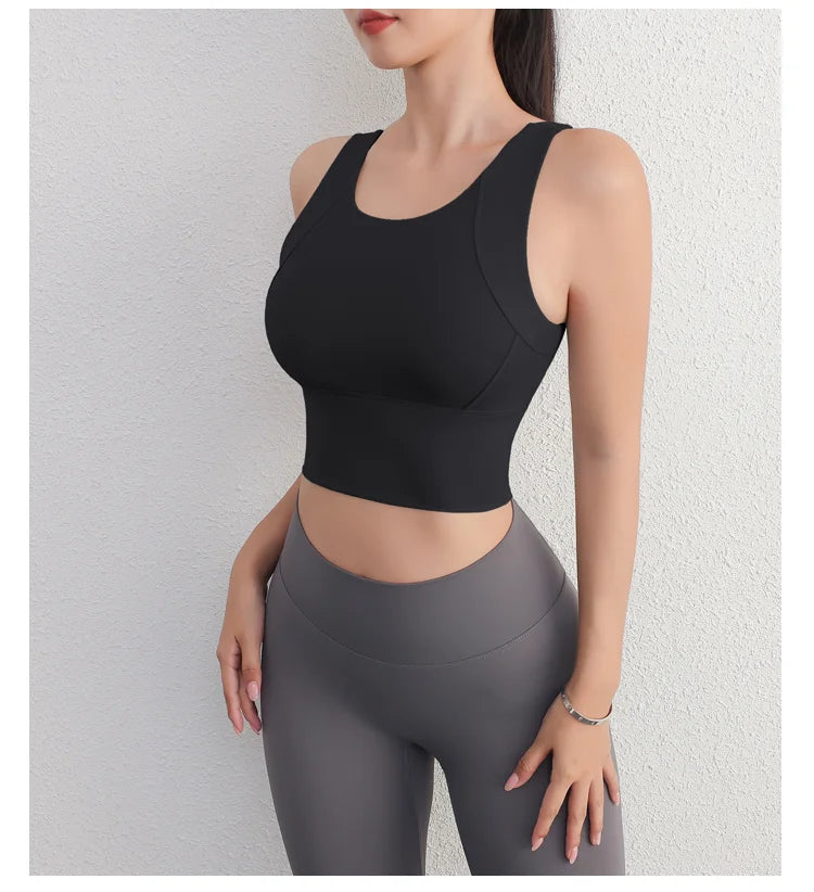 Crazy Seed Fixed-Pad Sports Bra | Athleisure Workout Tank