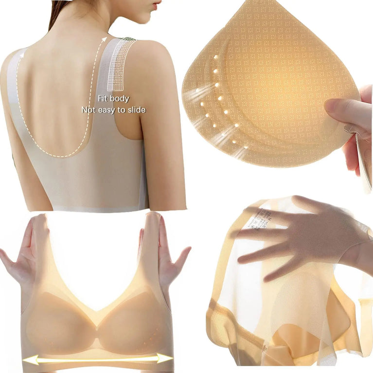 Ultra-Thin Ice Silk Seamless Bra | Cooling Plus-Size Support