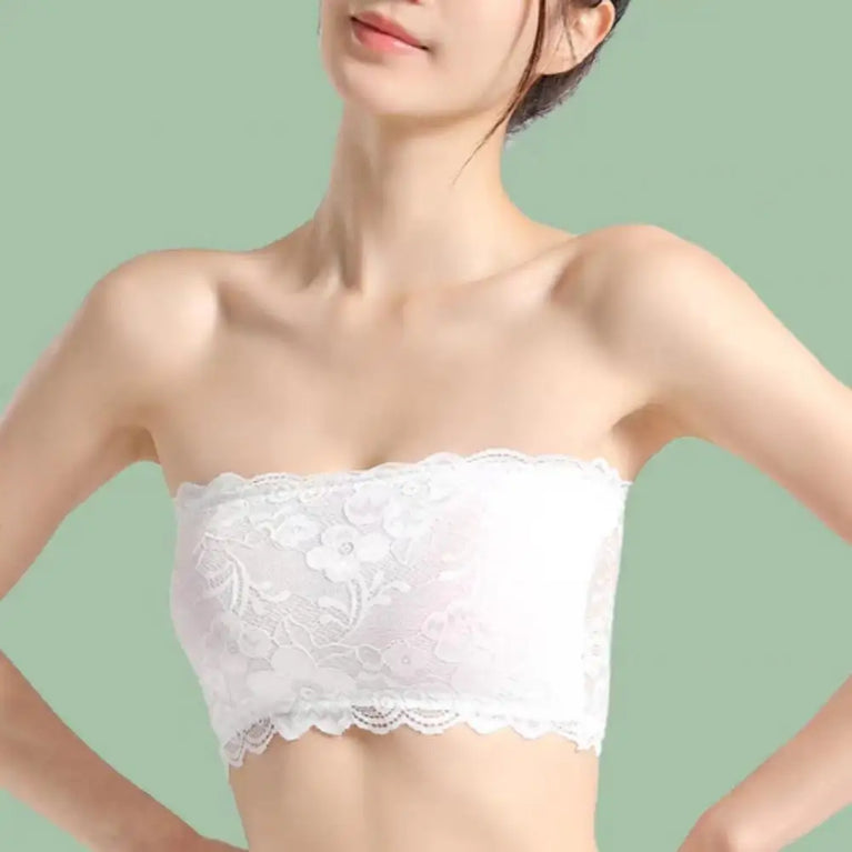 Sexy Lace Bandeau | Seamless Strapless Wrap Chest Top