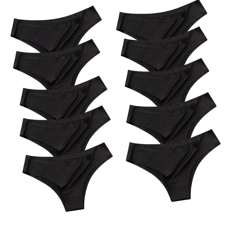 Seamless Ice Silk Briefs (10-Pack) – Low-Rise Ultra-Thin Performance Panties