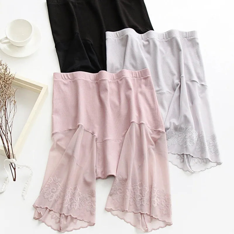 Plus Size Lace Safety Shorts | Anti-Chafing Under-Skirt Pants