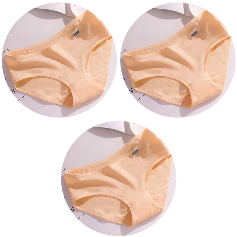 3pc Mid-Rise Cotton Briefs | Breathable Plus Size Comfort Set