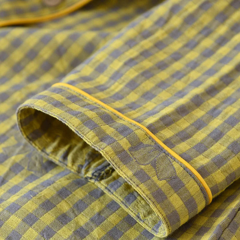 Women’s Cotton Plaid Pajamas | Pink & Green Checkered Set