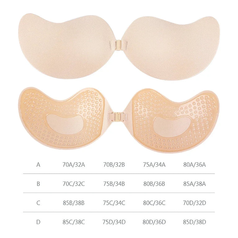 Invisible Silicone Strapless Bra | Self-Adhesive Push-Up Fit