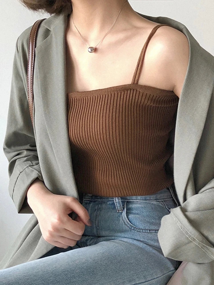 Casual Women Halter Crop Tops Sleeveless Backless Vest