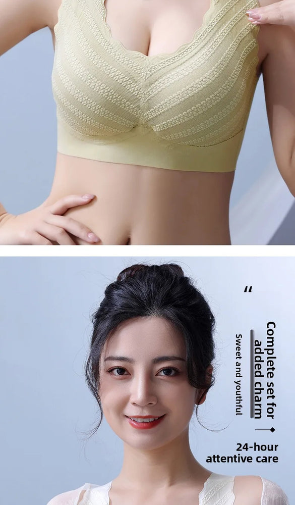 Floral Lace Backless Bralette – Seamless Wireless Elegance