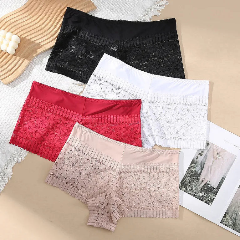 High-Waist Lace Briefs | Hollow Print Summer Shapewear