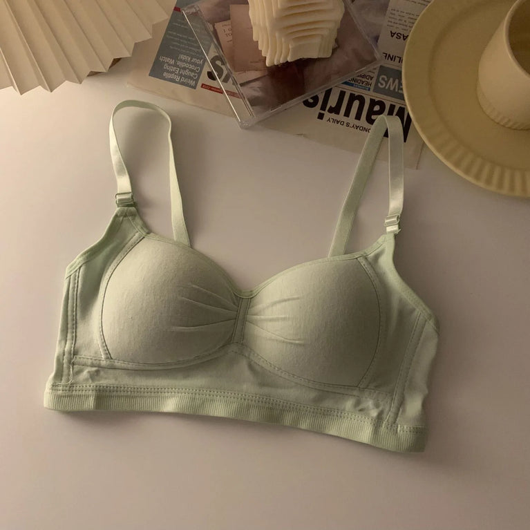Pure Cotton Wireless V-Neck Bra | Anti-Sagging Comfort