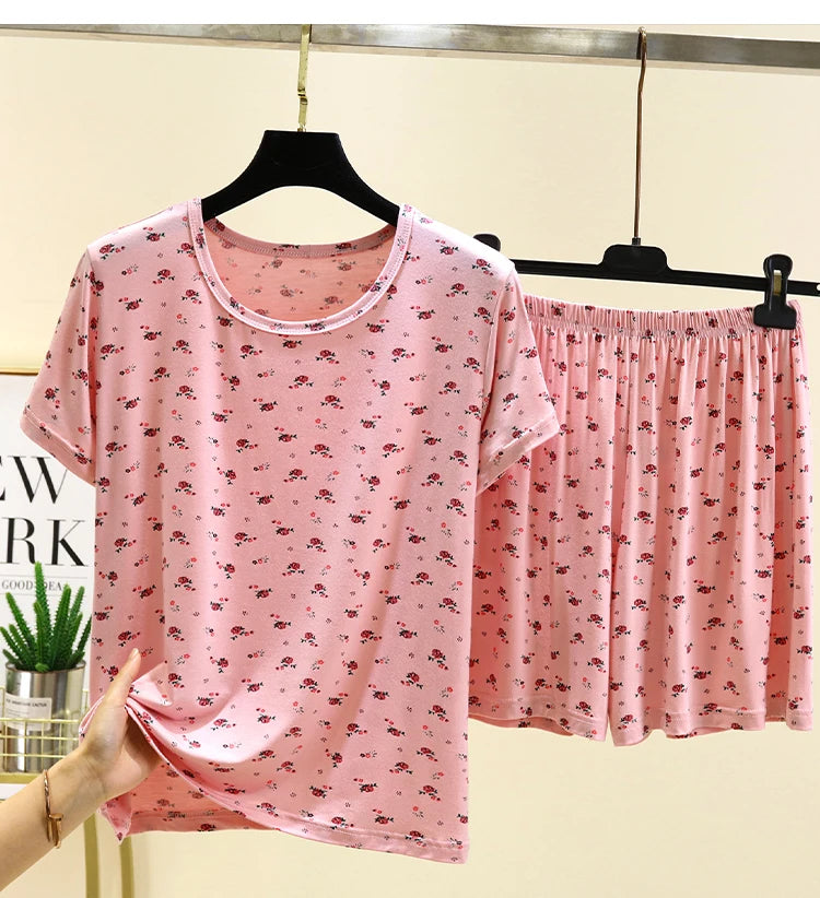 Women’s Modal Floral Pajama Set | Short Sleeve & Shorts